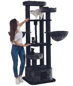 Nobby Kratzbaum Musan, schwarz, dunkelgrau, ca. B70/H203/T70 cm