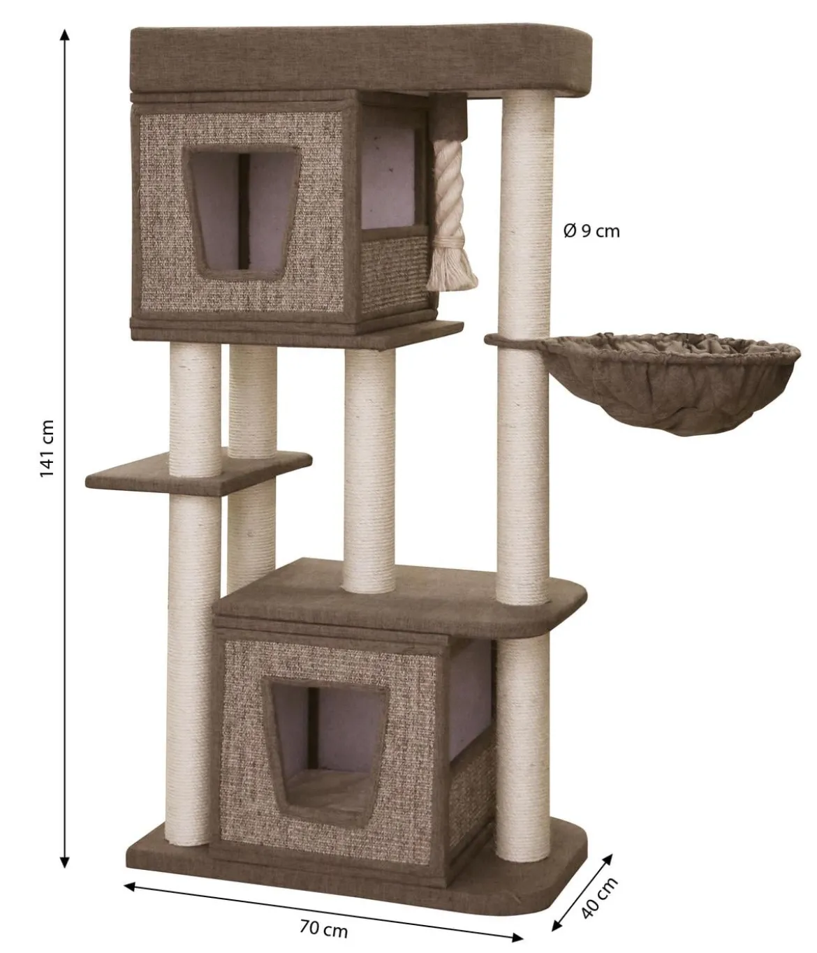Nobby Kratzbaum Zati, dunkelbraun, ca. B70/H141/T40 cm