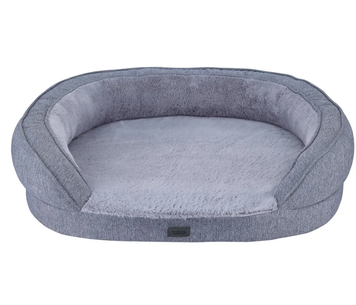 Nobby Orthopädisches Komfortbett Amca, oval, grau, ca. B78/H18/T62 cm