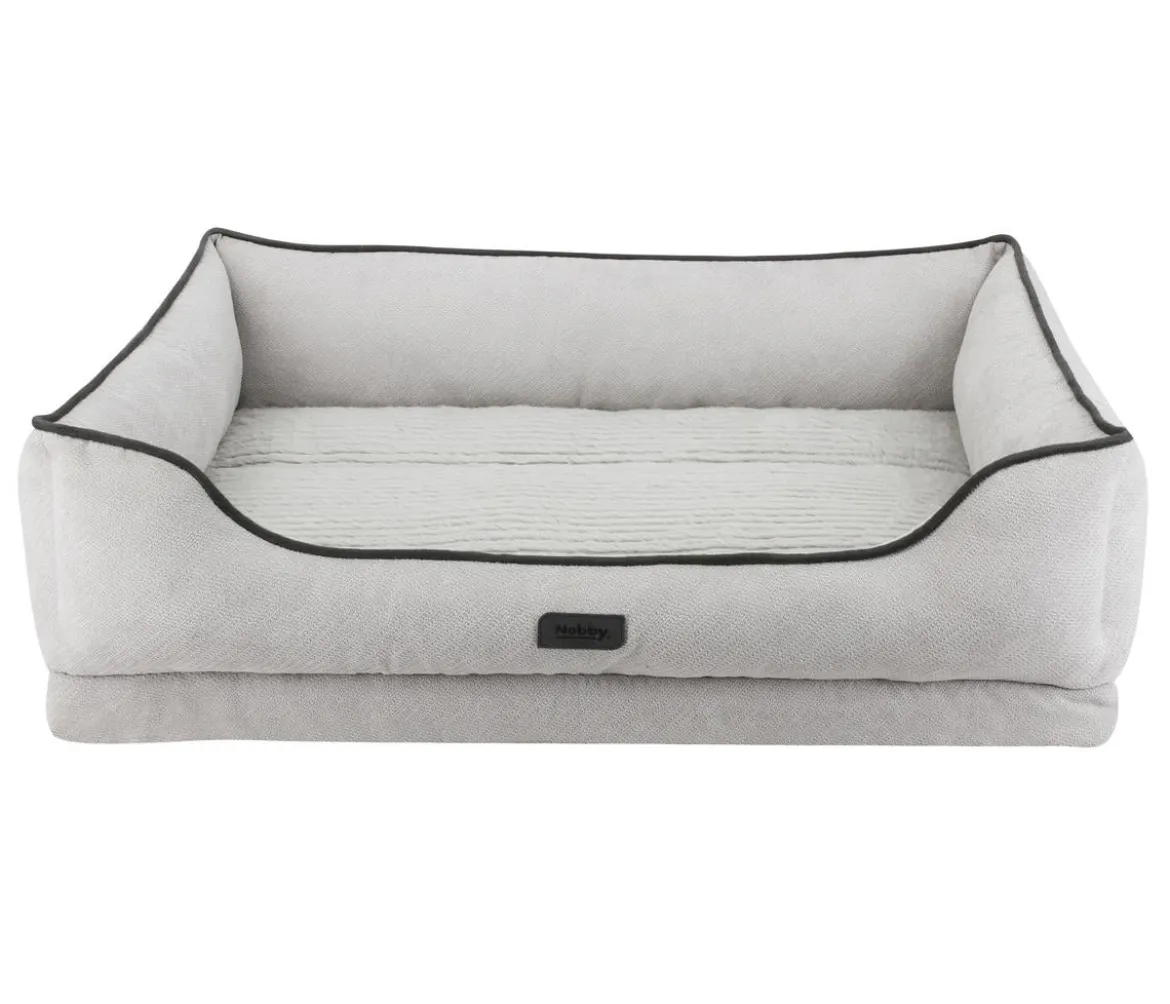 Nobby Orthopädisches Komfortbett Lago, rechteckig, hellgrau, ca. B90/H24/T70 cm