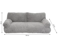 Nobby Plüschsofa Teddy, rechteckig, hellgrau