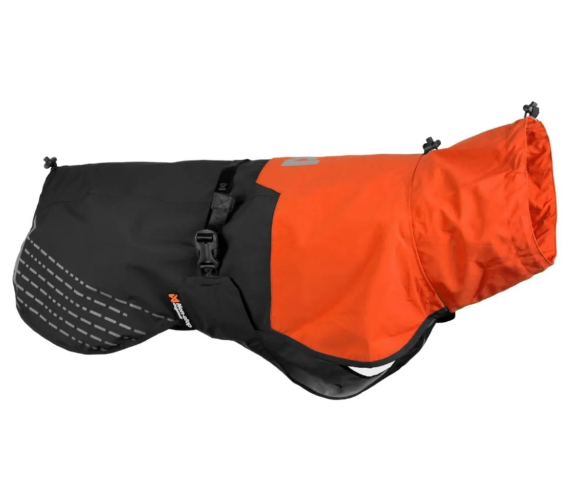 Non-stop dogwear Hunde-Regenmantel Fjord raincoat, schwarz/orange