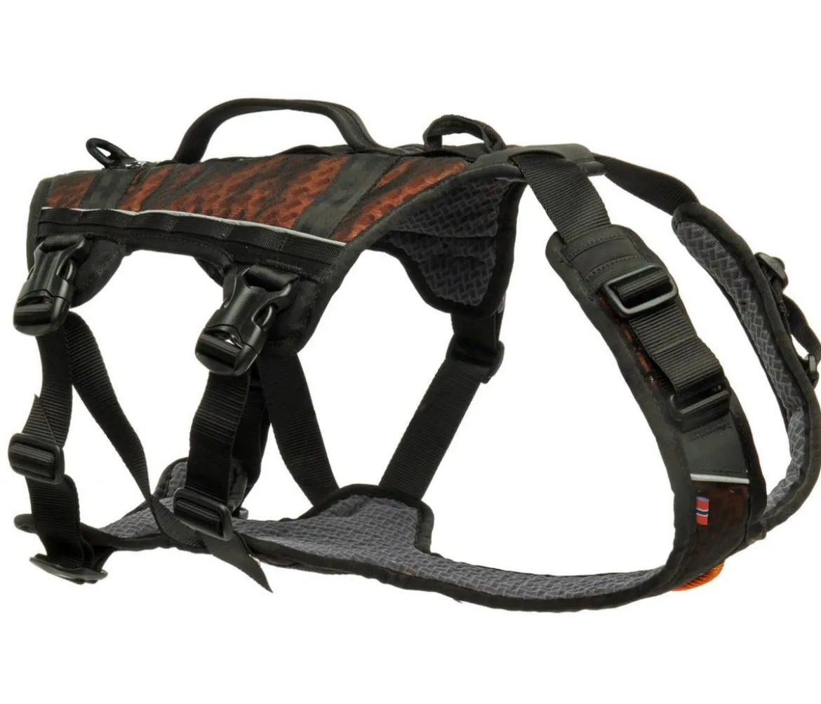 Non-stop dogwear Mehrzweck-Hundegeschirr Rock harness long, schwarz/orange