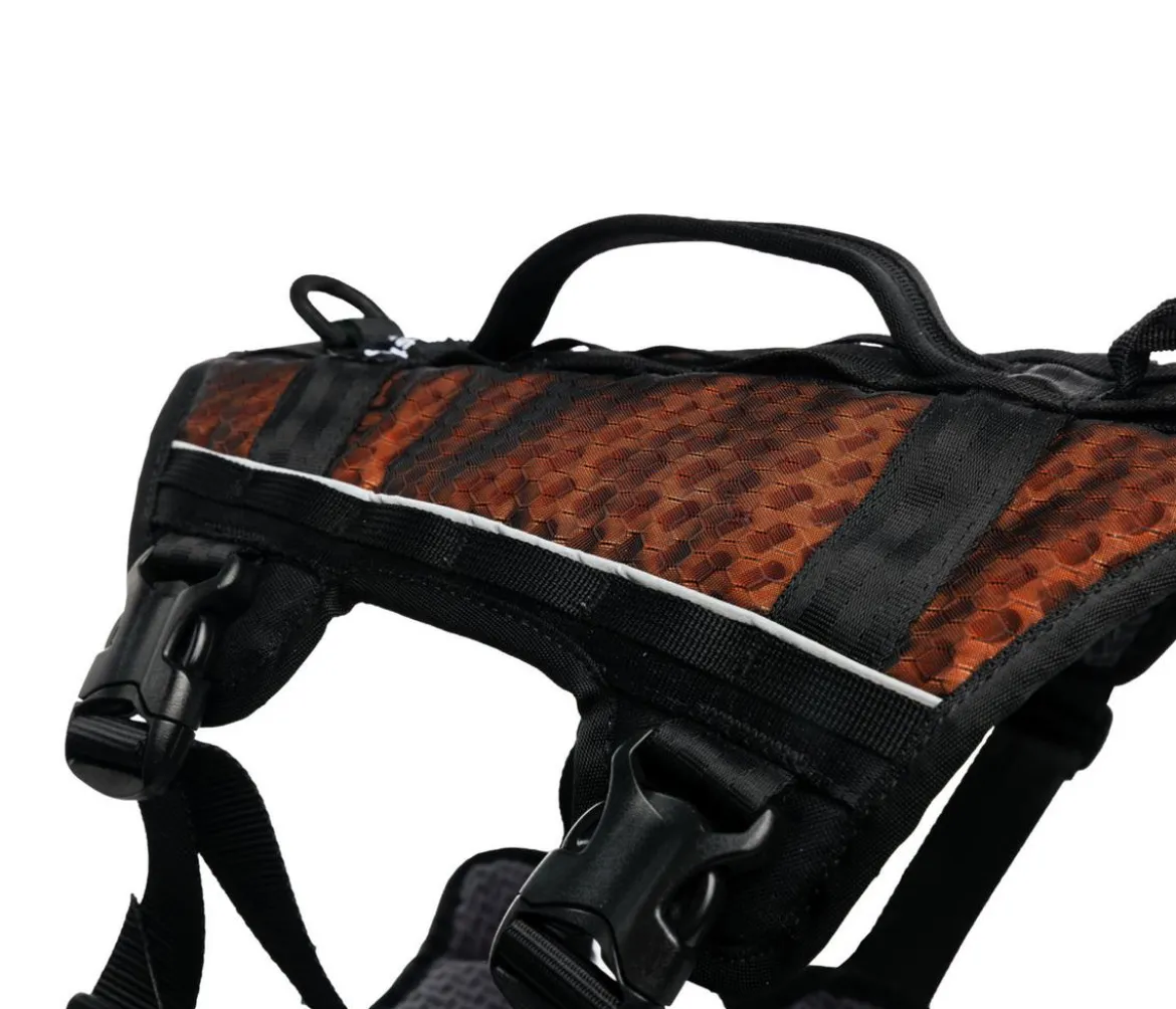 Non-stop dogwear Mehrzweck-Hundegeschirr Rock harness long, schwarz/orange