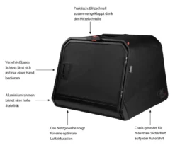 1one1 Origami Hundetransportbox, schwarz, L, ca. B81/H65,8/T81,4 cm