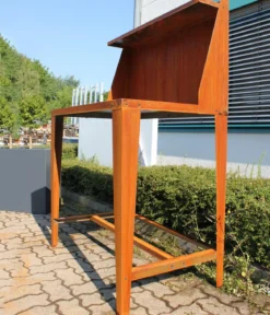 Palatino Cortenstahl-Arbeitstisch "Palatino II" mit Rückwand, ca. B100/H145/T60 cm
