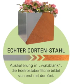 Palatino Cortenstahl-Großraumhochbeet Urban Nexus inkl. Rankhilfe und Drahtseil