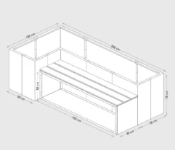 Palatino Cortenstahl-Hochbeet URbank mit Sitzbank, ca. B200/H70/T100 cm