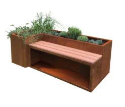 Palatino Cortenstahl-Hochbeet URbank mit Sitzbank, ca. B200/H70/T100 cm