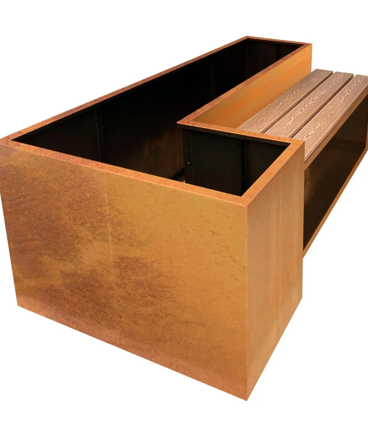 Palatino Cortenstahl-Hochbeet URbank mit Sitzbank, ca. B200/H70/T100 cm