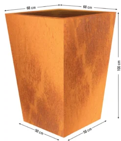Palatino Cortenstahl-Pflanzgefäß Max, ca. B68/H100/T68 cm