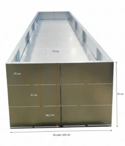 Palatino Cortenstahl-Pflanzgefäß Urban mit Zwischenboden, rechteckig, braun, ca. B200/H70/T100 cm