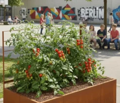 Palatino Cortenstahl-Pflanzgefäß Urban mit Rankhilfe, rechteckig, braun, ca. B200/H183/T100 cm