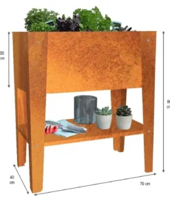 Palatino Cortenstahl-Tischbeet, ca. B70/H80/T40 cm