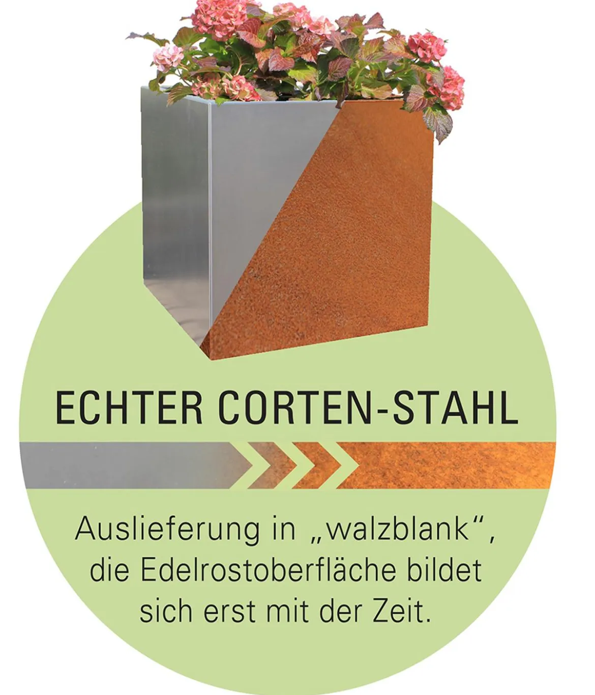 Palatino Cortenstahl-Tischbeet, ca. B70/H80/T40 cm
