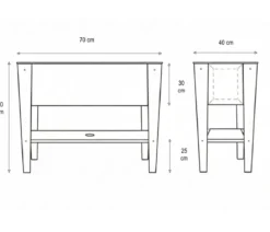 Palatino Cortenstahl-Tischbeet, ca. B70/H80/T40 cm