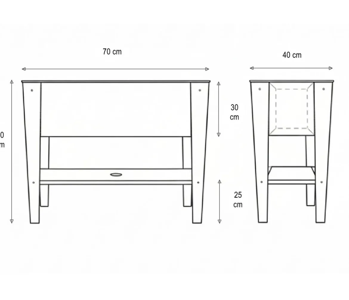 Palatino Cortenstahl-Tischbeet, ca. B70/H80/T40 cm
