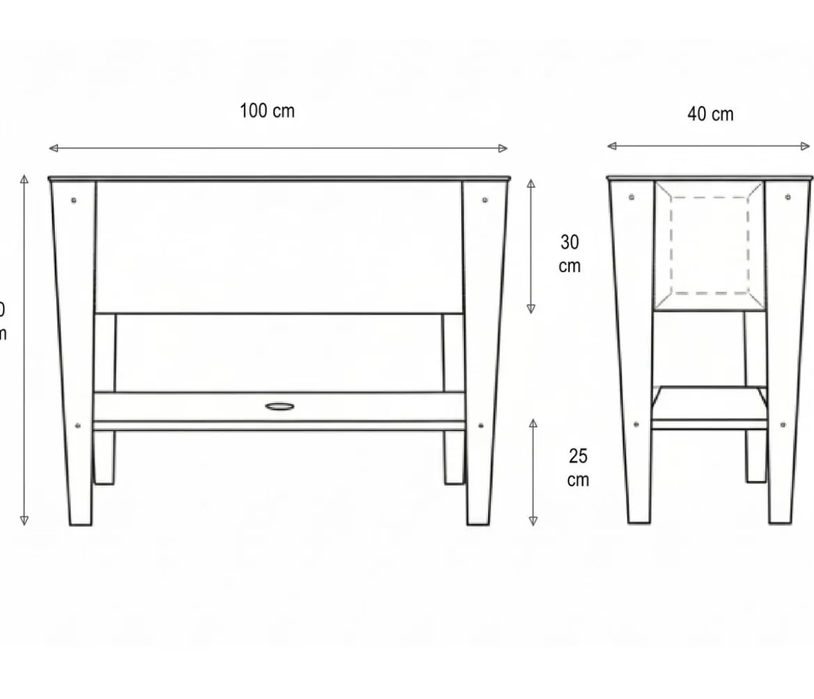 Palatino Cortenstahl-Tischbeet, ca. B100/H80/T40 cm