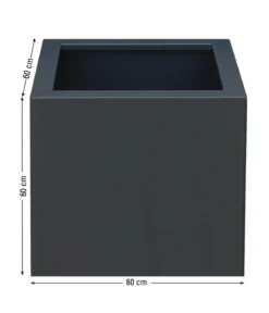 Palatino Metall-Pflanzgefäß Nora, quadratisch, anthrazit