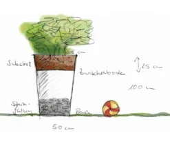 Palatino Stahlblech-Pflanzgefäß Max, anthrazit, ca. B68/H100/T68 cm