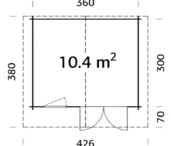 Palmako Gartenhaus Emma, ca. B426/H257/T380 cm