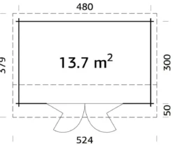 Palmako Gartenhaus Ines, ca. B524/H249/T379 cm