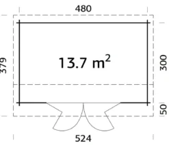 Palmako Gartenhaus Ines, ca. B524/H249/T379 cm