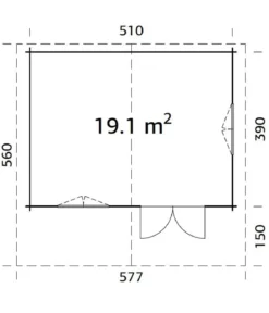 Palmako Gartenhaus Sally, ca. B576/H267/T560 cm