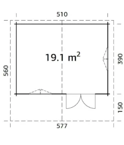 Palmako Gartenhaus Sally, ca. B576/H267/T560 cm