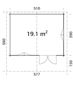 Palmako Gartenhaus Sally, ca. B576/H267/T560 cm