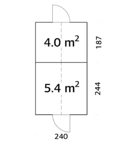 Palmako Gewächshaus Emilia mit Anbau, ca. B240/H286/T456 cm