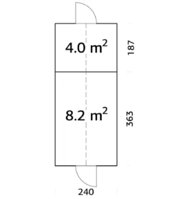 Palmako Gewächshaus Emilia mit Anbau, ca. B240/H286/T576 cm