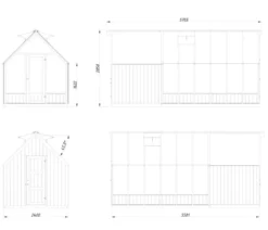 Palmako Gewächshaus Emilia mit Anbau, ca. B240/H286/T576 cm