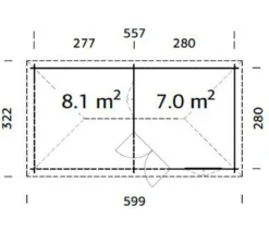 Palmako Pavillon Melanie, ca. B599/H307/T322 cm