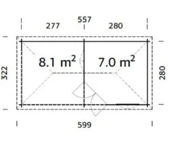 Palmako Pavillon Melanie, ca. B599/H307/T322 cm