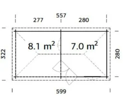 Palmako Pavillon Melanie, ca. B599/H307/T322 cm