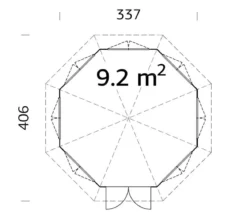 Palmako Pavillon Veronica 6, ca. B407/H326/T407 cm