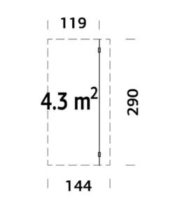 Palmako Schleppdach für Gartenhäuser, ca. B169/H250/T290 cm