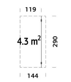 Palmako Schleppdach für Gartenhäuser, ca. B169/H250/T290 cm