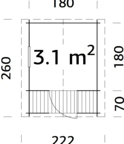 Palmako Spielhaus Stina, ca. B222/H193/T260 cm