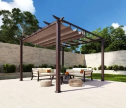 Paragon Outdoor-Pergola Florida 1111, inkl. Sonnensegel dunkelbraun, ca. B350,4/H235/T350 cm