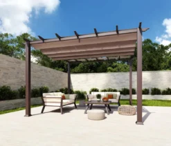 Paragon Outdoor-Pergola Florida 1111, inkl. Sonnensegel dunkelbraun, ca. B350,4/H235/T350 cm