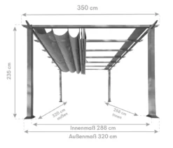 Paragon Outdoor-Pergola Florida 1111, inkl. Sonnensegel dunkelbraun, ca. B350,4/H235/T350 cm