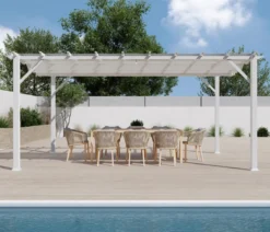 Paragon Outdoor-Pergola Florida 1116, inkl. Sonnensegel weiß, ca. B350,4/H236/T505 cm