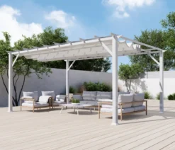 Paragon Outdoor-Pergola Florida 1116, inkl. Sonnensegel weiß, ca. B350,4/H236/T505 cm