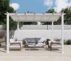Paragon Outdoor-Pergola Florida 1111, inkl. Sonnensegel weiß, ca. B350,4/H235/T350 cm