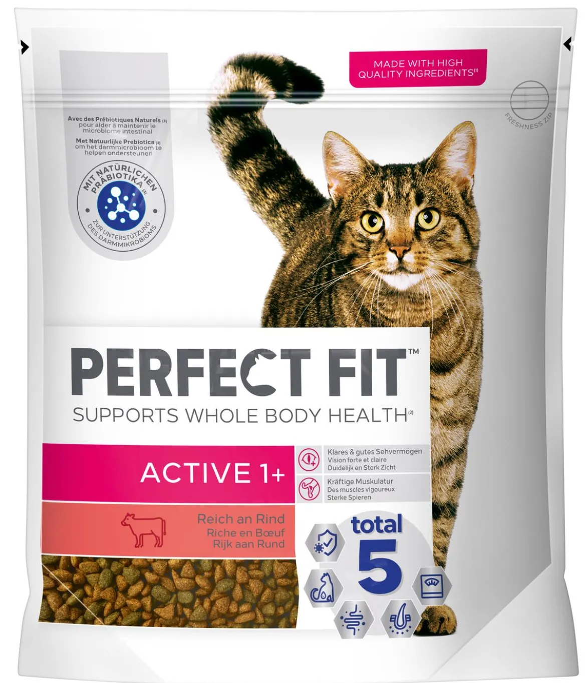 Perfect Fit® Trockenfutter für Katzen Active, Adult 1+, Rind, 1,4 kg