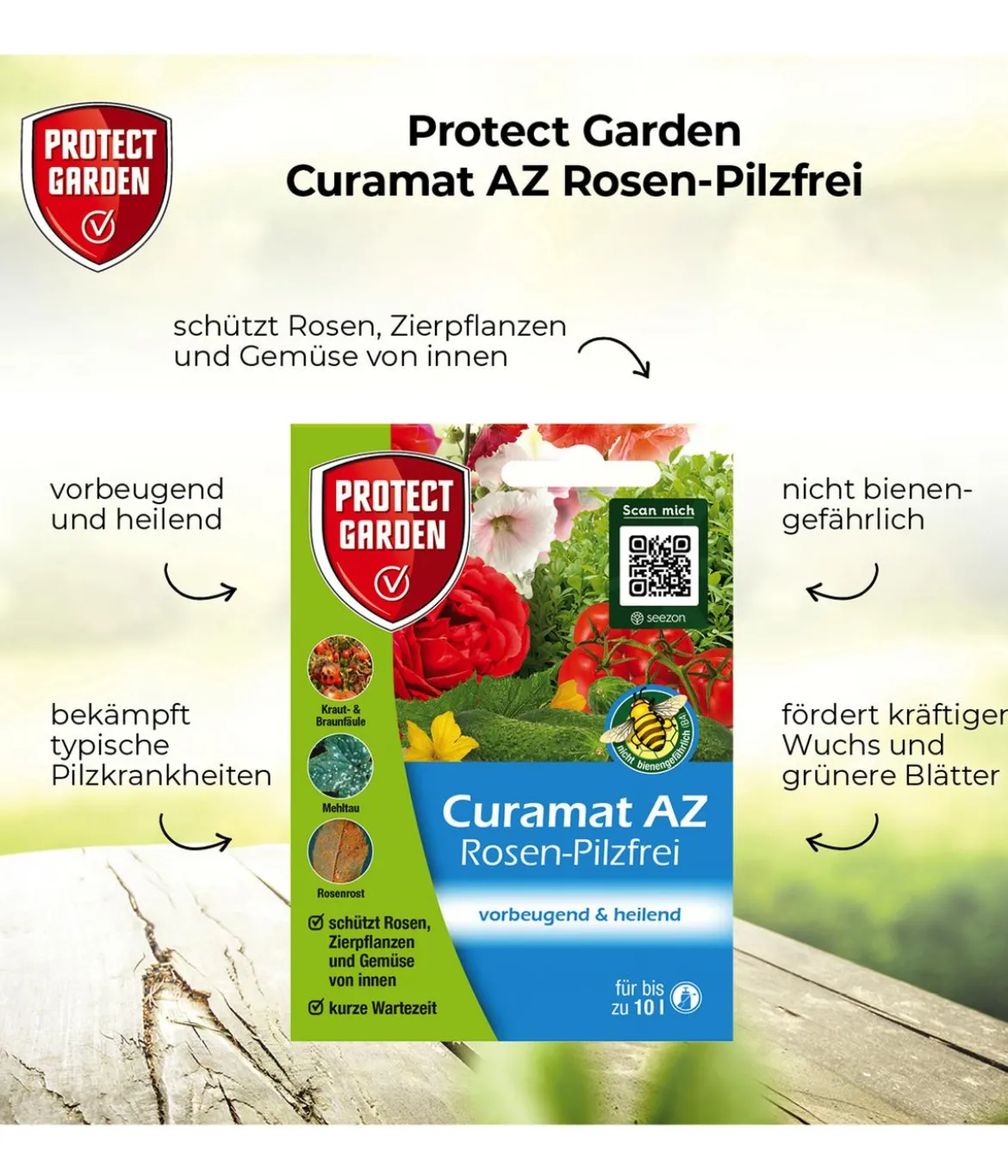 PROTECT GARDEN Curamat AZ Rosen-Pilzfrei, flüssig, 2 x 4 ml