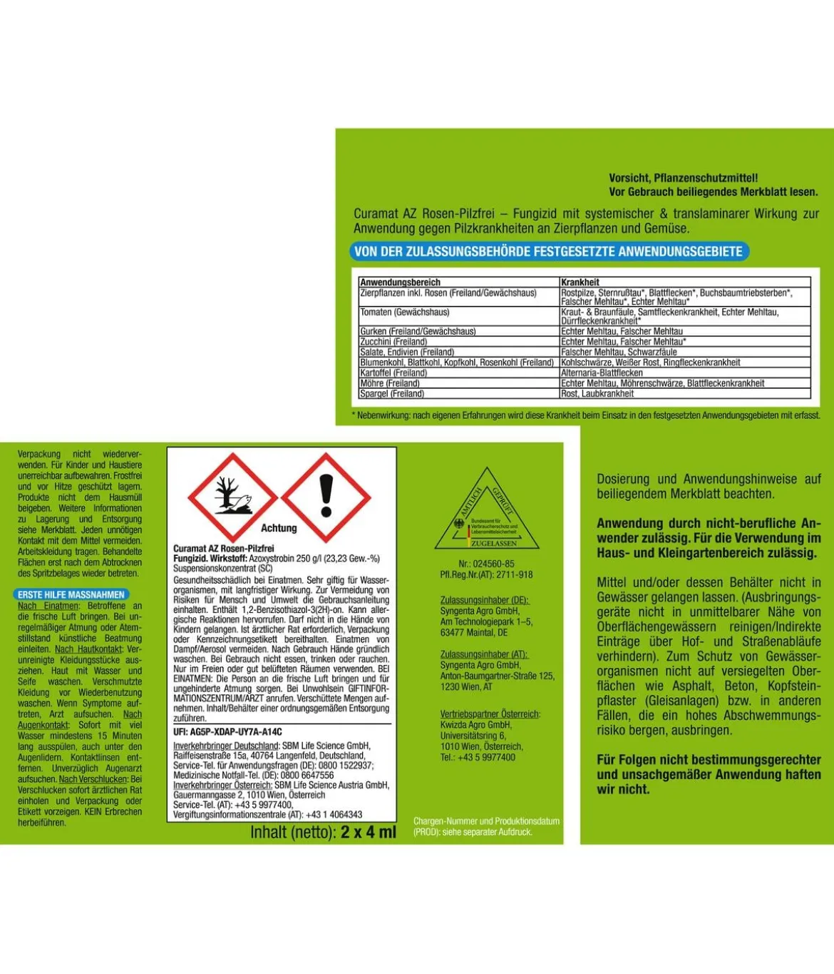 PROTECT GARDEN Curamat AZ Rosen-Pilzfrei, flüssig, 2 x 4 ml