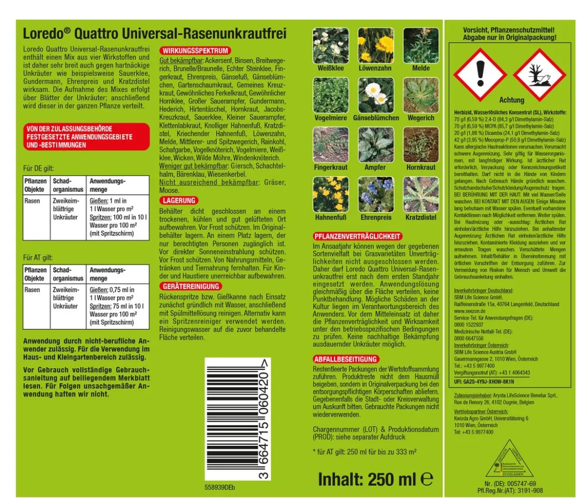 PROTECT GARDEN Loredo® Quattro Universal-Rasenunkrautfrei